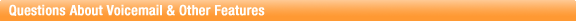 Questions About Voicemail & Other Features